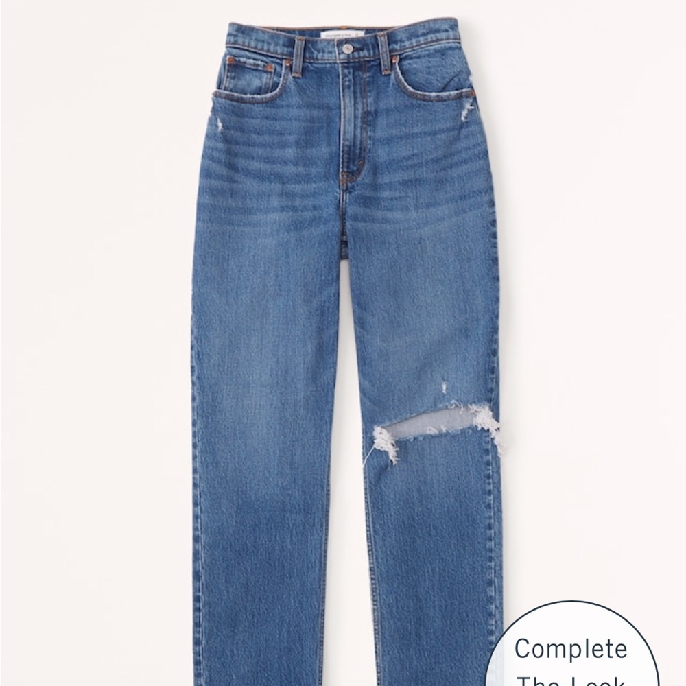 Abercrombie & Fitch Curve Love Ultra High Rise 90s Straight Jean